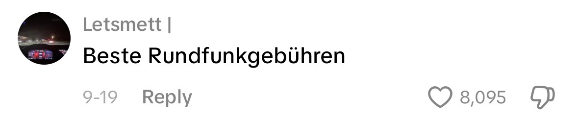 TikTok-Kommentar: Beste Rundfunkgebühren