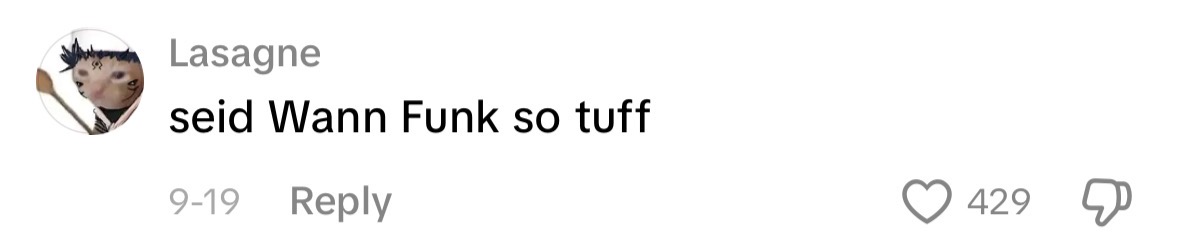 TikTok-Kommentar: seid Wann Funk so tuff