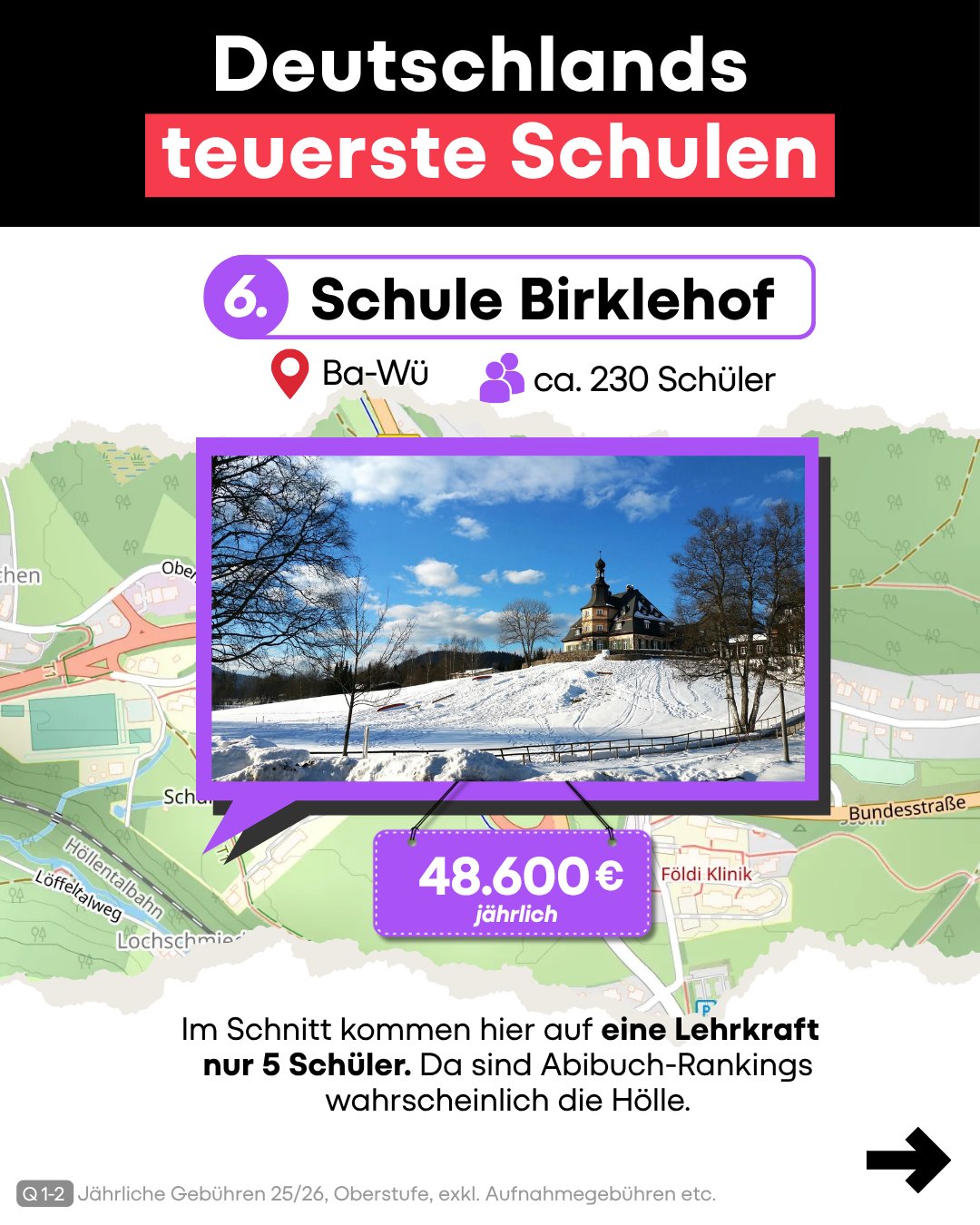 Original-Instagram-Beitrag: Deutschlands teuerste Schulen