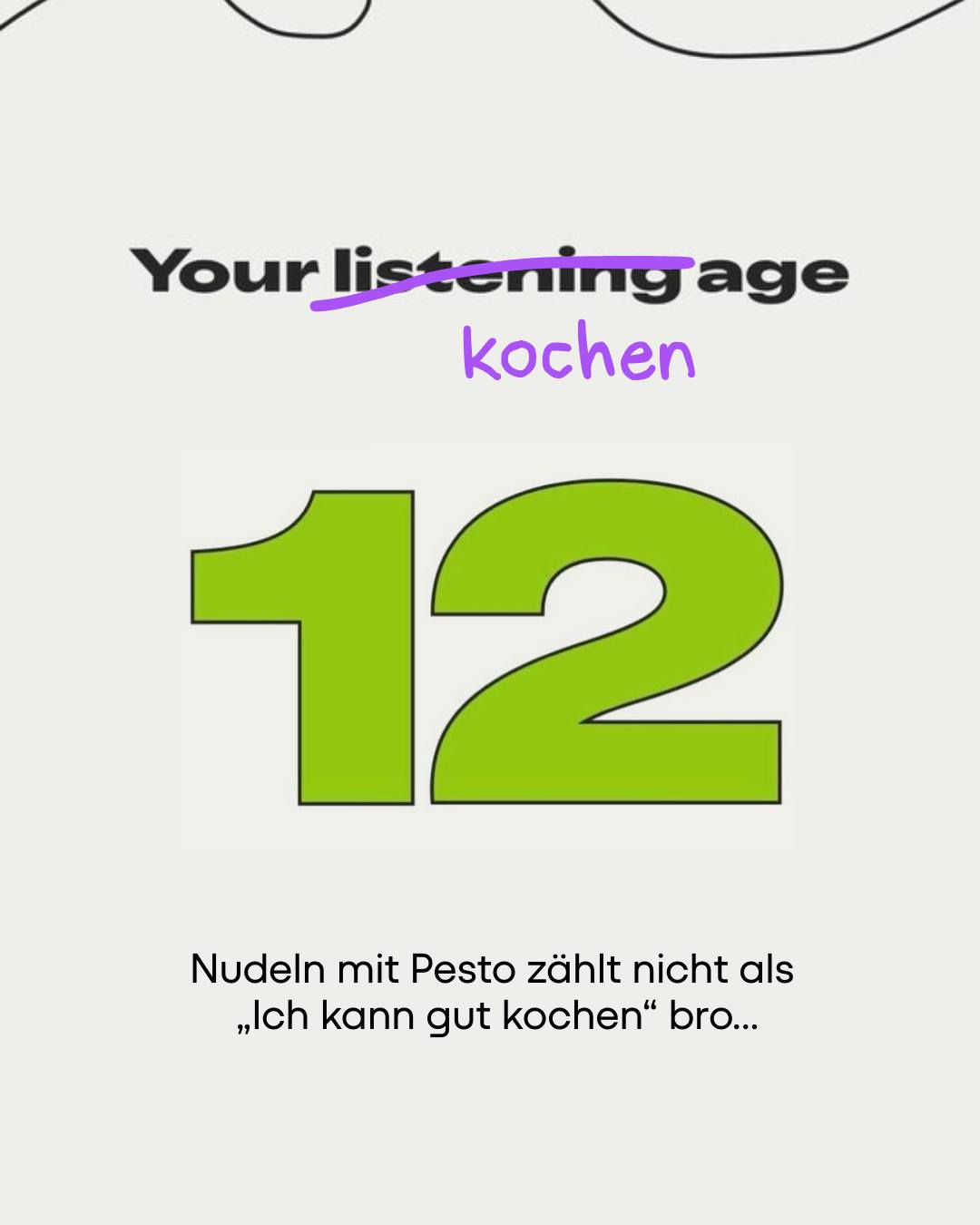 Original-Instagram-Beitrag: Dein Kochalter / Wrapped-Meme